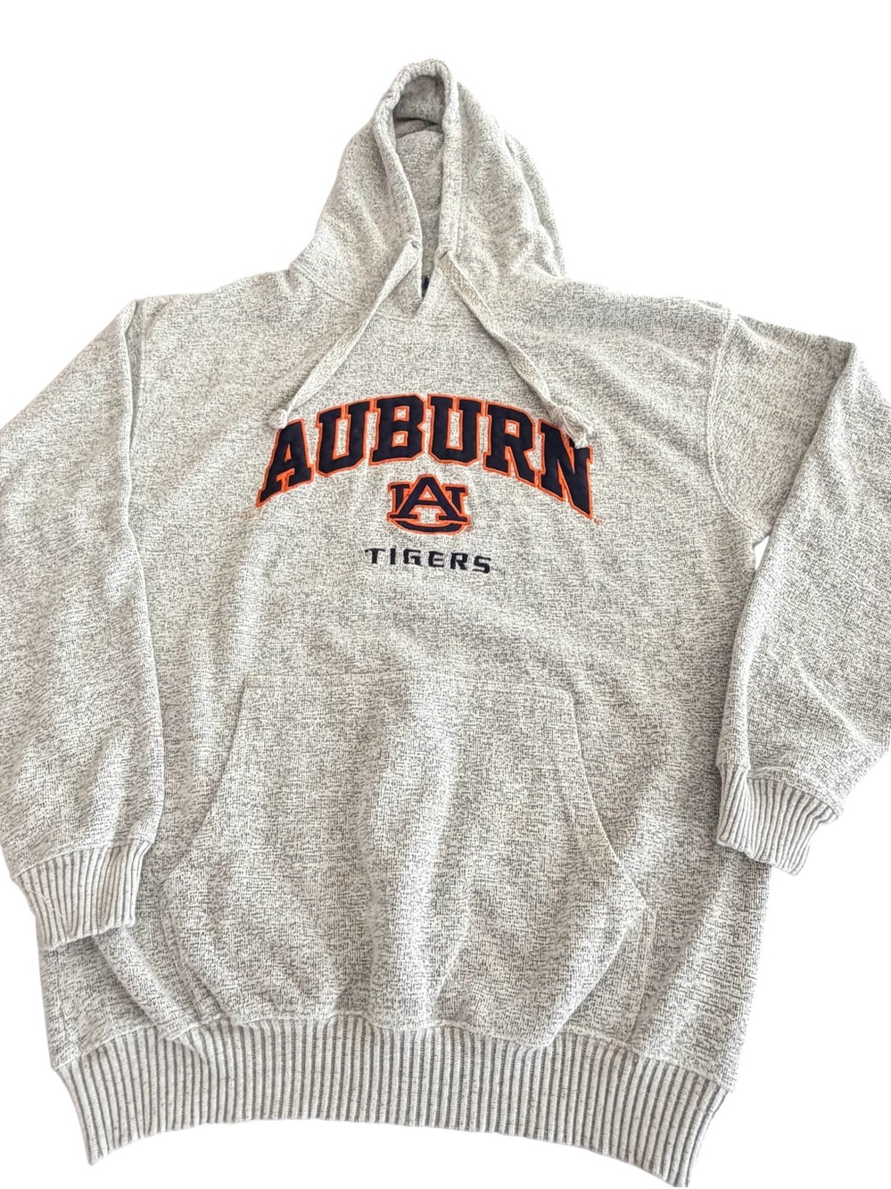 Vintage Auburn Tigers OVB Hoodie Grey Embroidered Spellout College Sweatshirt L